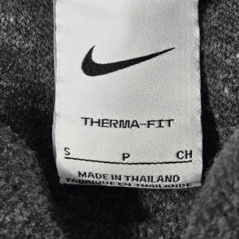 VINTAGE Nike Women Sweatshirt S Gray THERMA-FIT‎ Crop Center Swoosh Logo Y2K